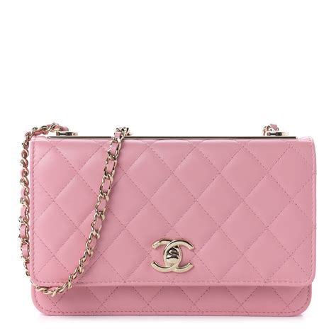 chanel light pink wallet on chain|Chanel wallet on chain trendy.